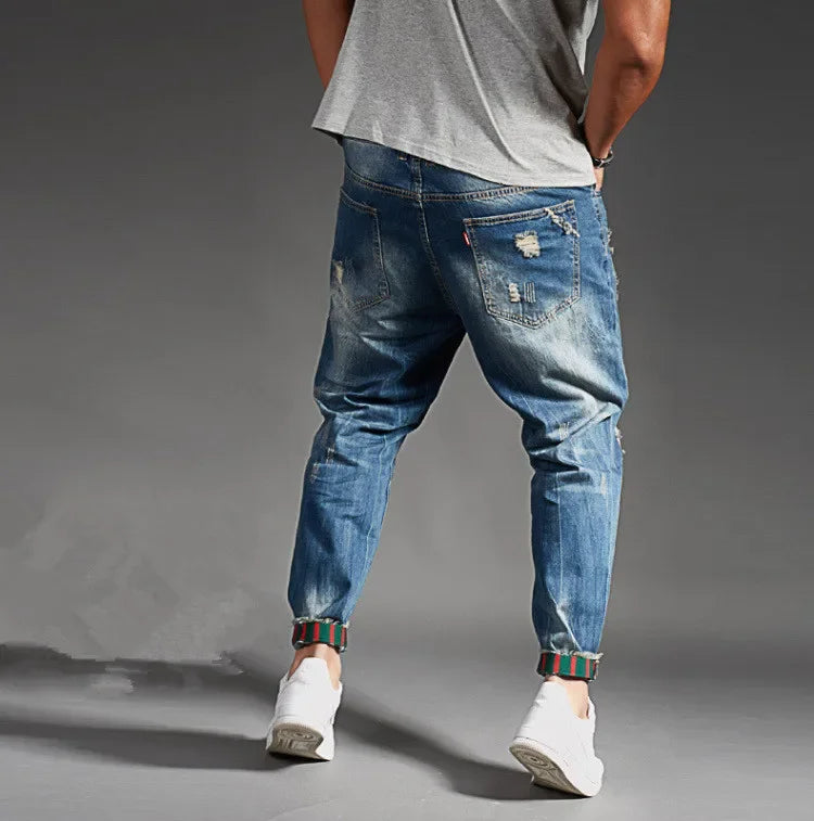 Ripped Jeans for Men Blue Black Denim