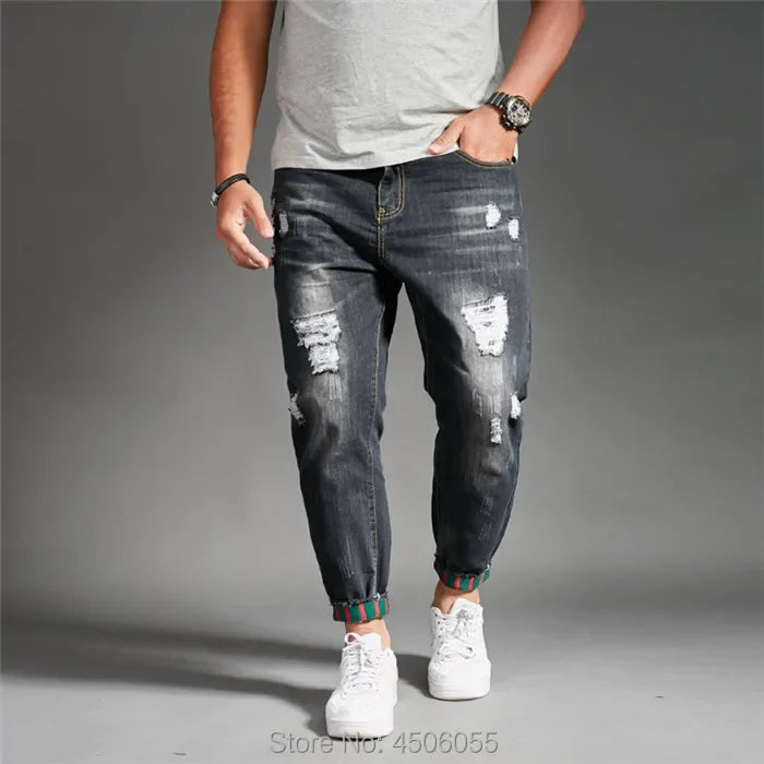 Ripped Jeans for Men Blue Black Denim